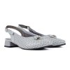 Dámské šedé perforované lodičky s otevřenou patou 2