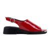 Dámské červené sandály z lakované kůže