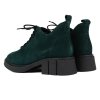 Dámské zelené kotníčkové boty z broušené kůže 3