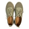 Dámské zelené kožené perforované polobotky Letizia