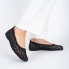 Dámské černé proplétané kožené baleríny Letizia