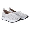 Dámské bílé kožené perforované slip on tenisky Letizia 2