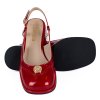 Dámské červené lodičky s otevřenou patou z lakované kůže 6