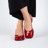 Dámské červené lakované lodičky s otevřenou patou Letizia