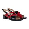 Dámské červeno černé elegantní sandály na podpatku Letizia 4