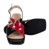 Dámské červeno černé elegantní sandály na podpatku Letizia 6
