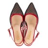 Dámské červené lodičky se síťovinou a otevřenou patou 8