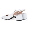 Dámské bílé perforované lodičky s otevřenou patou z lakované kůže Letizia 5