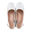 Dámské bílé perforované lodičky s otevřenou patou z lakované kůže Letizia 7