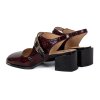 Dámské vínové lodičky z lakované kůže s otevřenou patou 5