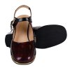 Dámské vínové lodičky z lakované kůže s otevřenou patou 6