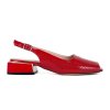Dámské červené elegantní sandály na nízkém podpatku Letizia 3