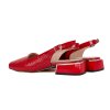 Dámské červené elegantní sandály na nízkém podpatku Letizia 5