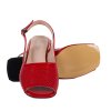 Dámské červené elegantní sandály na nízkém podpatku Letizia 6