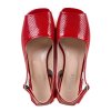 Dámské červené elegantní sandály na nízkém podpatku Letizia 7