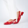 Dámské červené elegantní sandály na nízkém podpatku Letizia