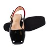 Dámské černé lodičky s otevřenou patou a červeným páskem přes patu 6