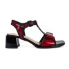 Dámské červené sportovně elegantní sandály na podpatku 3