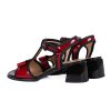 Dámské červené sportovně elegantní sandály na podpatku 5