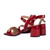 Dámské červené elegantní sandály na podpatku Letizia 5
