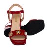 Dámské červené elegantní sandály na podpatku Letizia 6