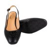 Dámské černé kožené lodičky s otevřenou patou a ozdobnou sponou Letizia 6