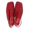 Dámské červené perforované baleríny s otevřenou patou