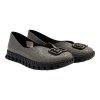 Dámské šedé kožené baleríny s ozdobnou sponou Letizia 4