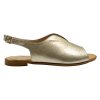 Dámské zlaté kožené sandály na nízkém podpatku Letizia 2