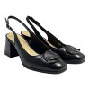 Dámské černé kožené lodičky a otevřenou patou Letizia 3