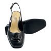Dámské černé kožené lodičky a otevřenou patou Letizia 5