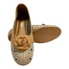 Dámské hnědé kožené baleríny na klínku s ozdobou Letizia 4