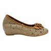 Dámské hnědé kožené baleríny na klínku s ozdobou Letizia