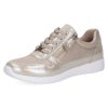 Dámské krémové tenisky Caprice s metalickým leskem