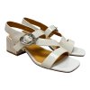 Dámské bílé lakované sandály EPICA v asymetrickém střihu