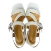 Dámské bílé lakované sandály EPICA v asymetrickém střihu