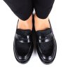 Dámské černé kožené mokasíny černý poník 2 2