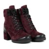 Dámské bordó kotníčkové boty na podpatku 2