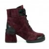 Dámské bordó kotníčkové boty na podpatku 1