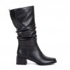 Dámské černé kozačky s nakrčením 1