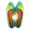 Dámské tyrkysové baleríny s vykrojením 7