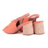 Dámské lososové sandály na podpatku 5