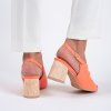 Dámské lososové sandály na podpatku