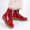 Dámské červené kotníčkové boty
