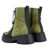 Dámské zelené kotníčkové boty s pružným šněrováním 3