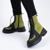 Dámské zelené kotníčkové boty se stahováním na strečovou šňůrku 2