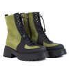 Dámské zelené kotníčkové boty s pružným šněrováním 2