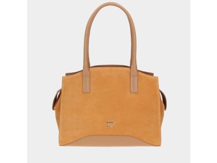 Shopper kabelka Mossy koňak velur/zlato