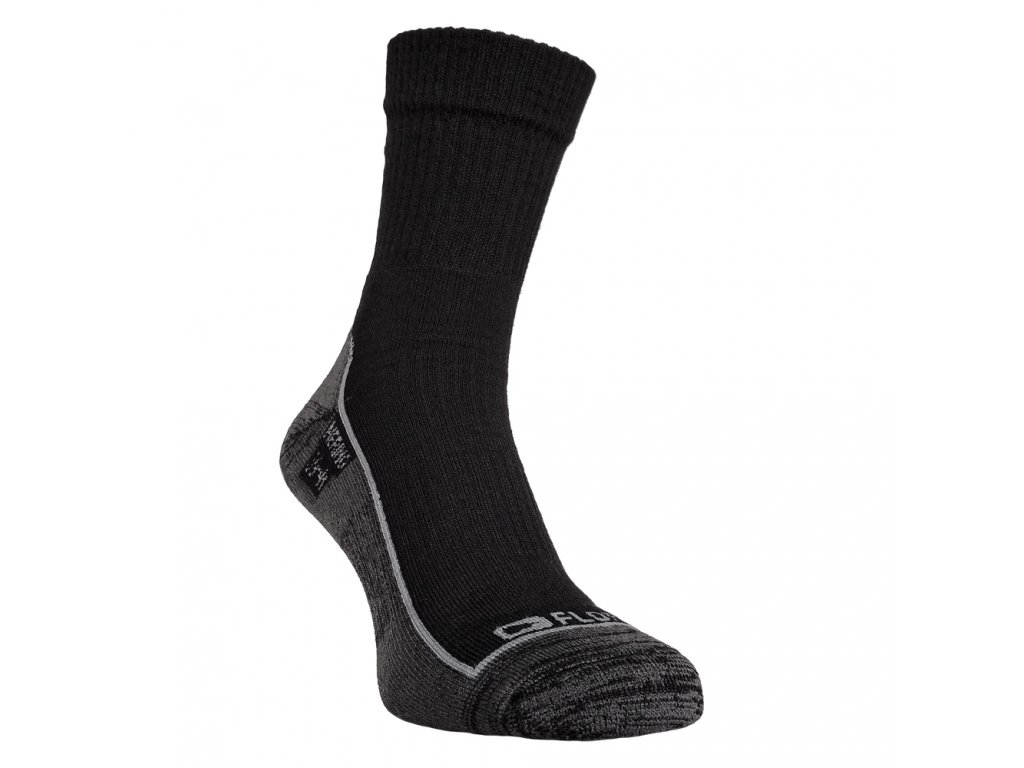 Merino ponožky FLORES Merino LT - černá/šedá