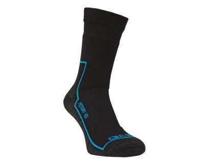 Merino ponožky FLORES Merino HD - černá/modrá